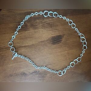 Liz Claiborne Silver Circle Chain Womens Belt 42” length